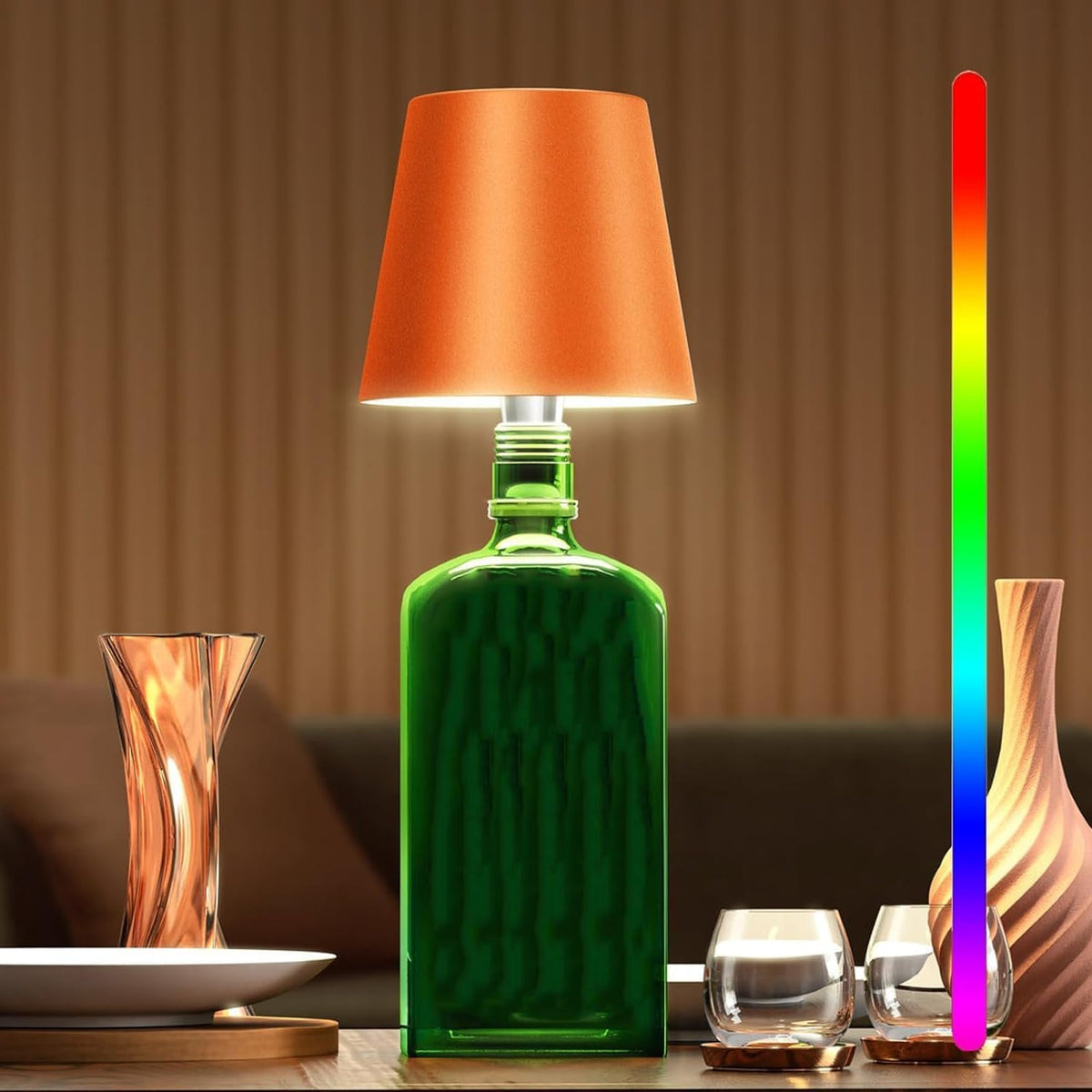 Draadloze Tafellamp met Touch Bediening Dimbaar USB Oplaadbaar Sfeerverlichting Nachtlampje voor Binnen en Buiten | Sansoti