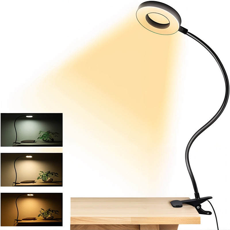 USB Oplaadbare Klemlamp met 48 LED's – 3 Lichtstanden & Dimbaar voor Bureau, Studie, Lezen en Werken | Sansoti