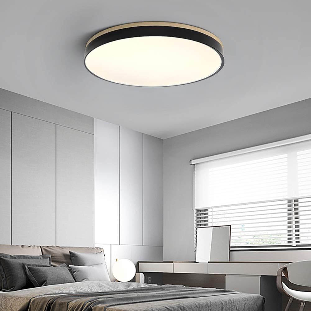 Plafondlamp Hout Rond LED met Acryl – Dimbaar Warm Licht Scandinavisch Design Woonkamer Slaapkamer 30cm 40cm 50cm 60cm | Sansoti