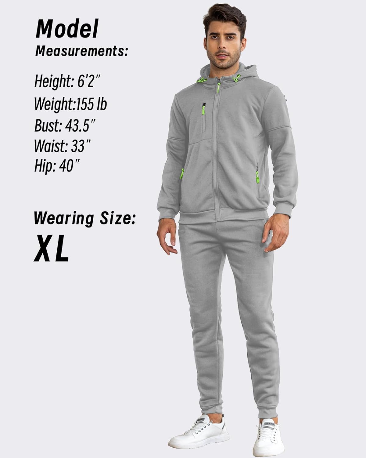 Heren Trainingspak Set met Pullover en Broek Elastisch Ademend Sportkleding Loungewear Zwart Grijs Comfort | Sansoti