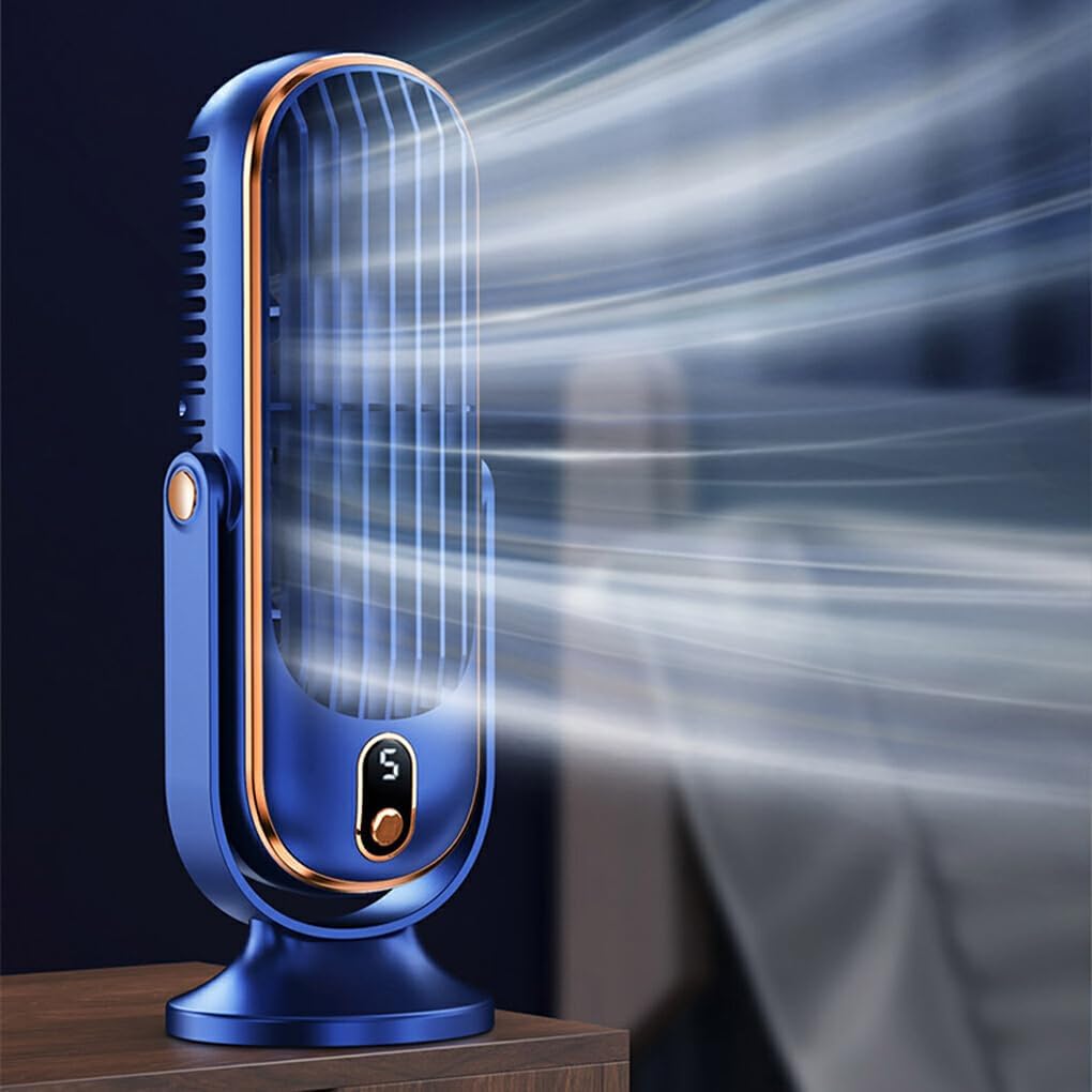Draagbare Ventilator met 720° Rotatie Oplaadbaar - Stille USB Tafelventilator voor Bureau Thuis Kantoor | Sansoti