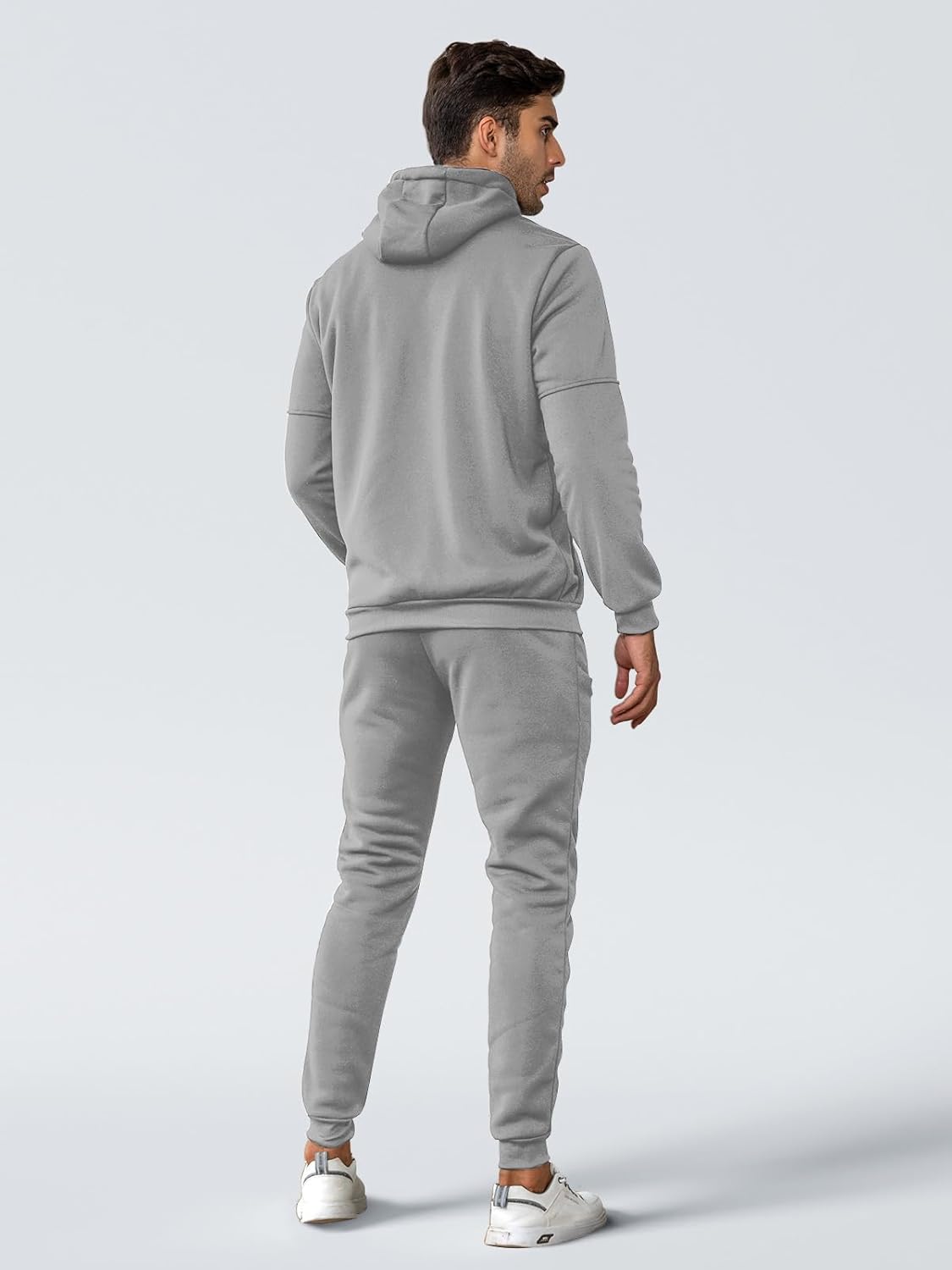 Heren Trainingspak Set met Pullover en Broek Elastisch Ademend Sportkleding Loungewear Zwart Grijs Comfort | Sansoti