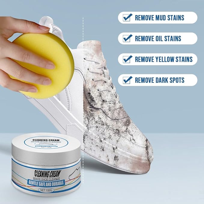 Premium Shoe Cleaning Cream – Intensively Restorative for Leather & Textile – Removes Stains and Restores Color | Sansoti