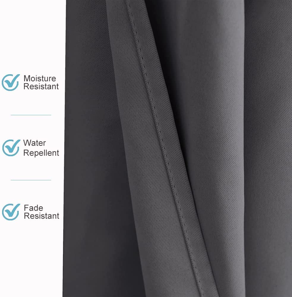 Waterproof Terrace Curtain with Eyelets – 2 Panels Outdoor Privacy UV Protection Windproof | Sansoti