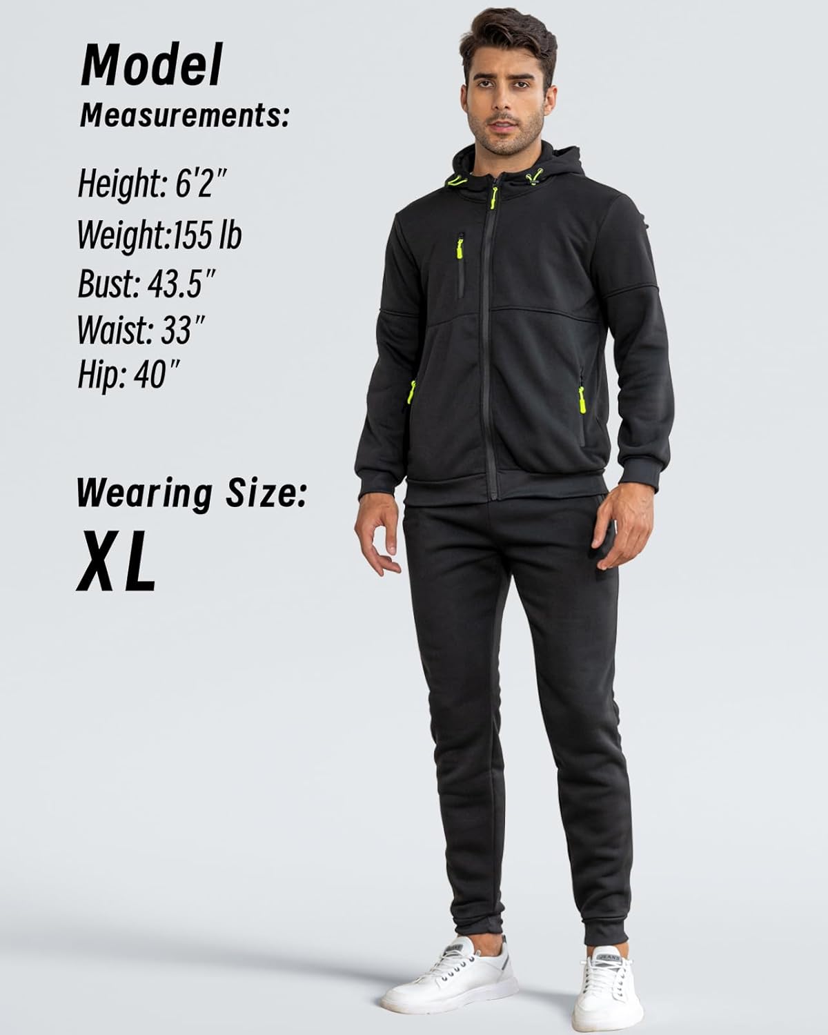 Heren Trainingspak Set met Pullover en Broek Elastisch Ademend Sportkleding Loungewear Zwart Grijs Comfort | Sansoti