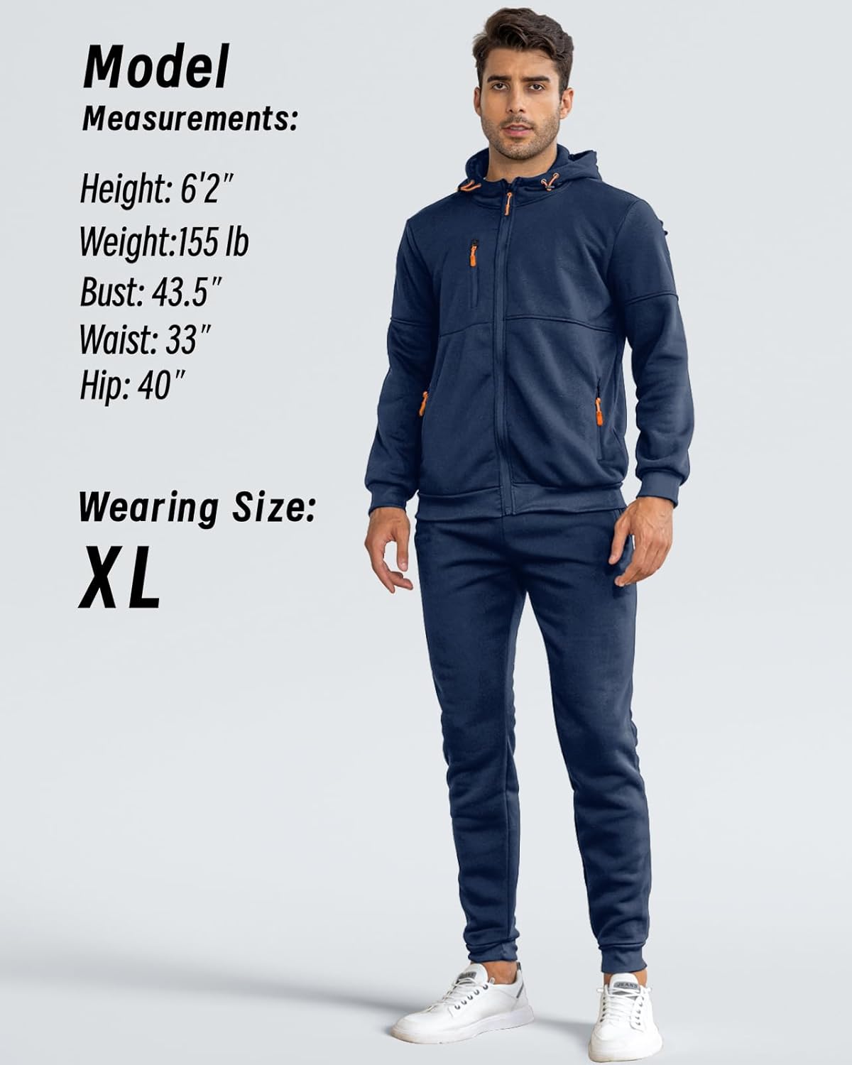 Heren Trainingspak Set met Pullover en Broek Elastisch Ademend Sportkleding Loungewear Zwart Grijs Comfort | Sansoti