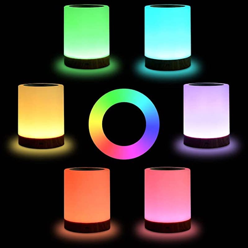 LED Dimmable Bed Lamp with Touch Control – Wireless Rechargeable Night Light with RGB Mood Lighting | Sansoti