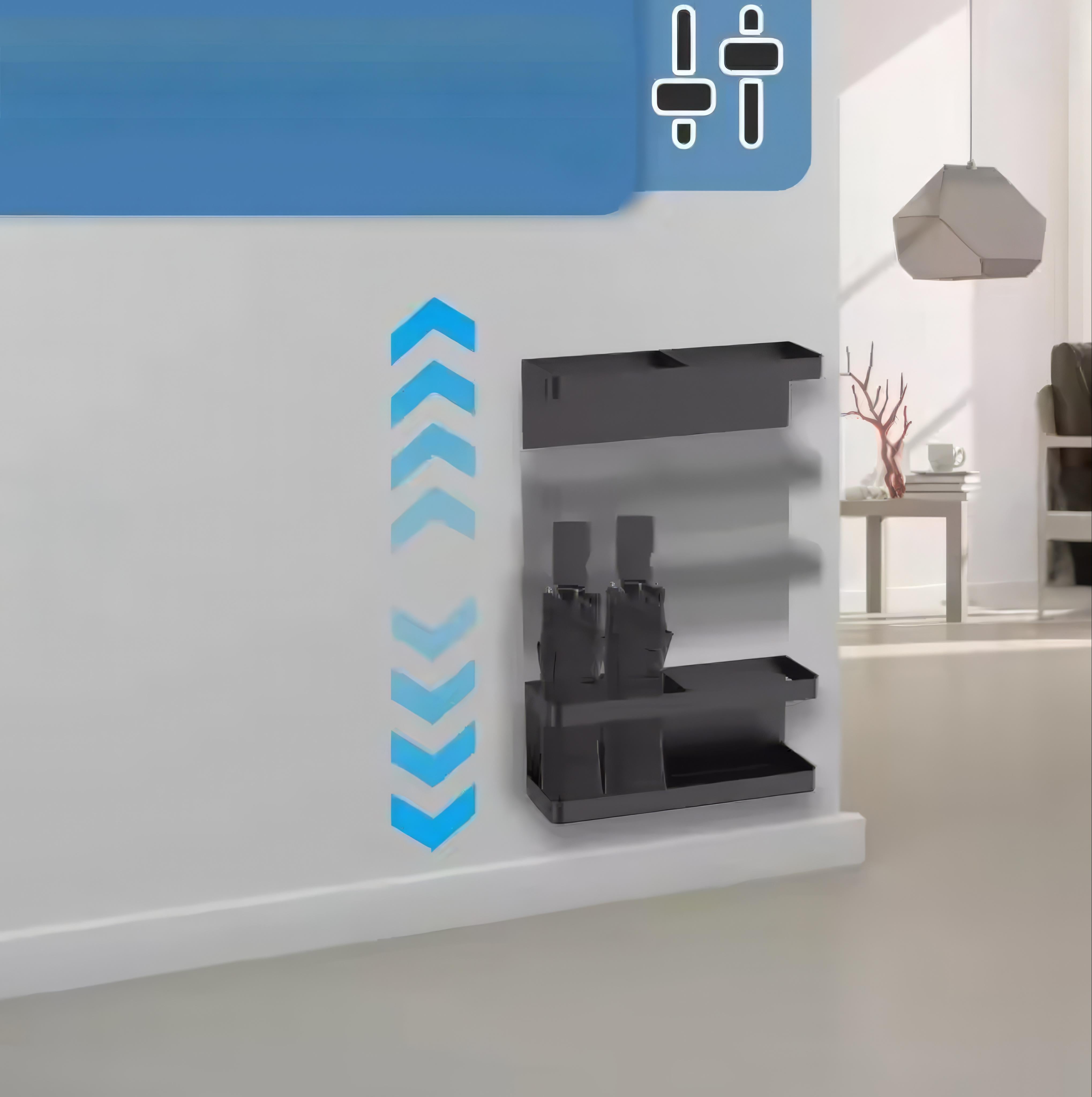 Compacte Parapluhouder Wandmontage Zwart IJzer met Lekbak voor Hal – Ruimtebesparend & Praktisch | Sansoti