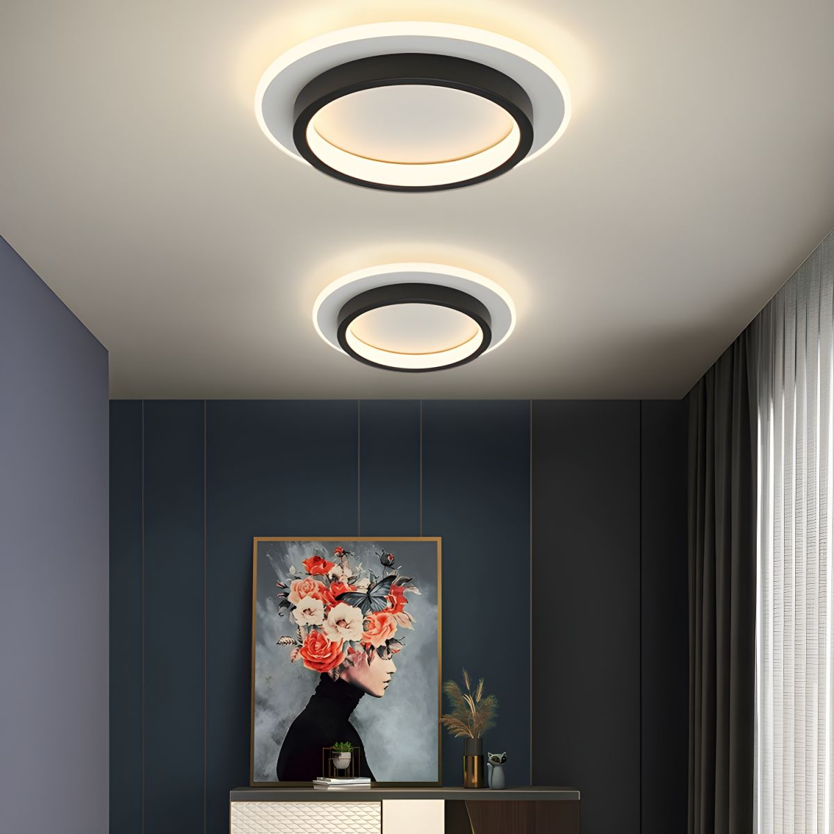 Plafondlamp Rond LED Modern Halo Design Metaal Acryl Flush Mount | Sansoti