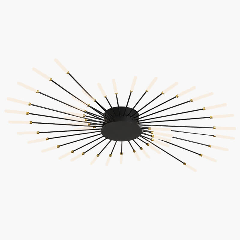 LED Plafondlamp Metaal 20-42 Lichtpunten Zwart Goud Woonkamer Eetkamer Stervorm Design Dimbaar Moderne Verlichting Grote Ruimtes | Sansoti