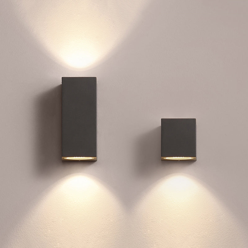 Vierkante Buitenwandlamp Zwart Metaal met Glas LED 5W-10W voor Tuin Entree Terras Minimalistisch Modern Design | Sansoti