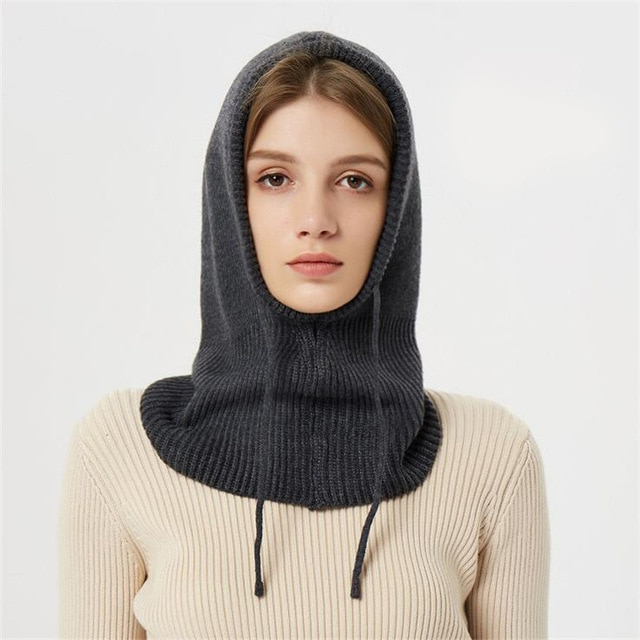 Gebreide Muts met Trekkoord – Winter Beanie met Capuchon voor Koude Dagen | Sansoti