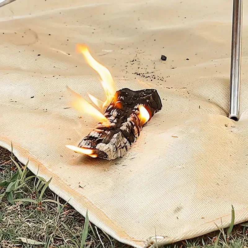 Vuurbestendige Onderlegger Hittebestendig Glasvezel 3-Laags BBQ Vuurschaal Terras Beschermmat Herbruikbaar Opvouwbaar Vuurplaatsmat Tuinhaard | Sansoti