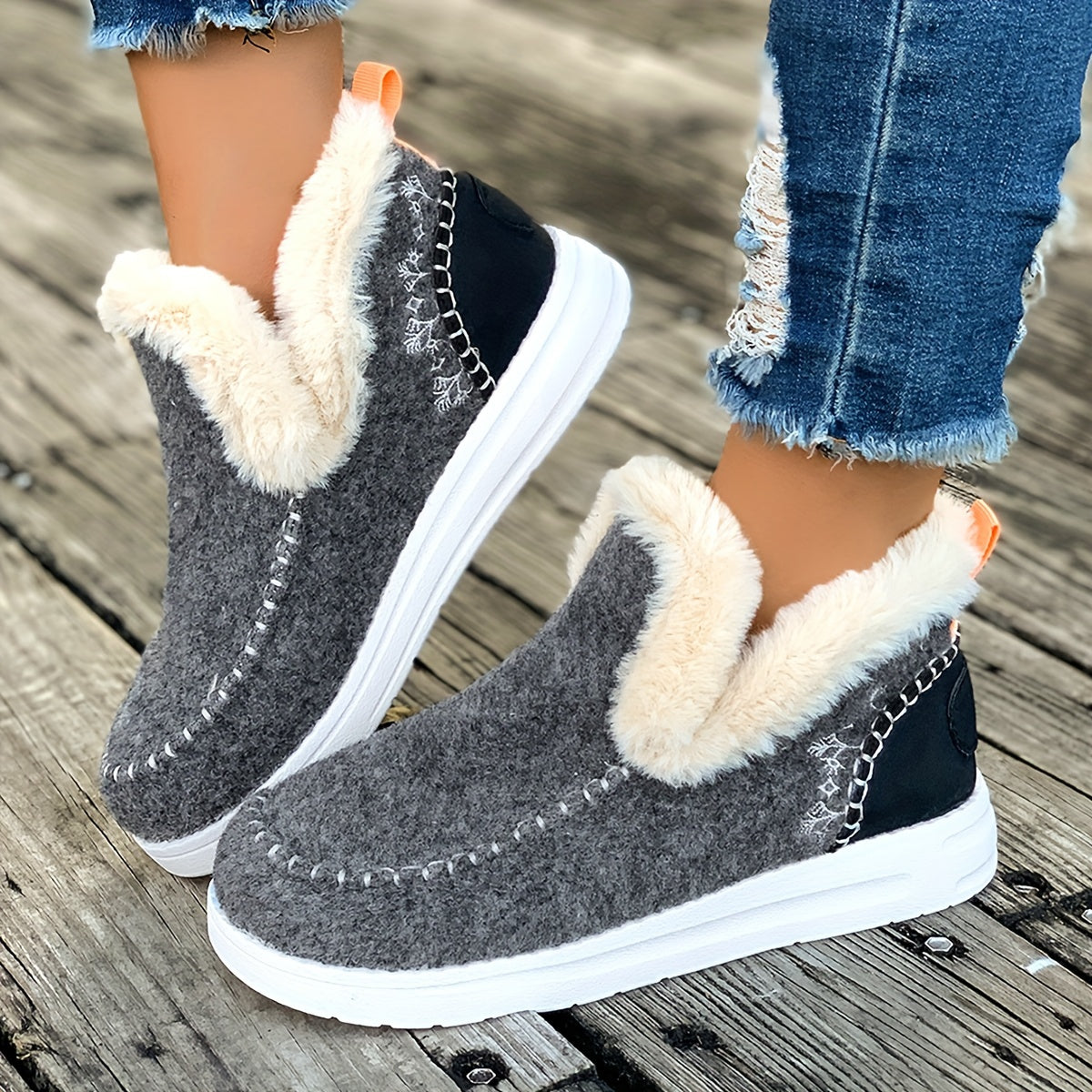 Damenpantoffeln mit Plüschfutter, rutschfester Sohle, Wärme und Komfort, weiche Winterschuhe und Hausschuhe für drinnen | Sansoti
