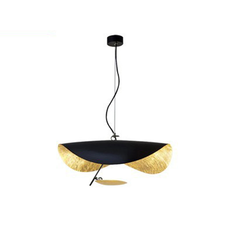 Metal pendant light with twisted rod, gold leaf, warm light for kitchen island, dining area, living room, 3 color options | Sansoti