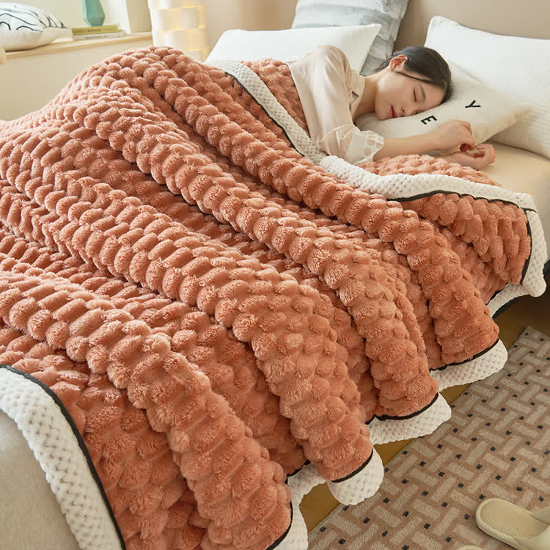 Plaid en Corail Doux – Couverture Réversible Chaude pour Canapé & Lit