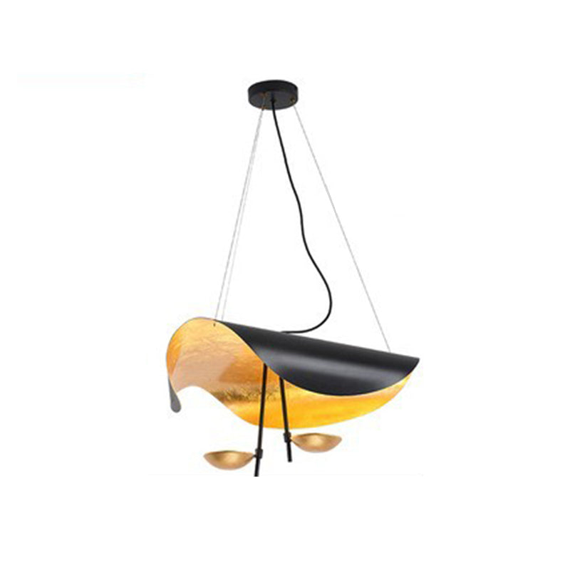 Metal pendant light with twisted rod, gold leaf, warm light for kitchen island, dining area, living room, 3 color options | Sansoti