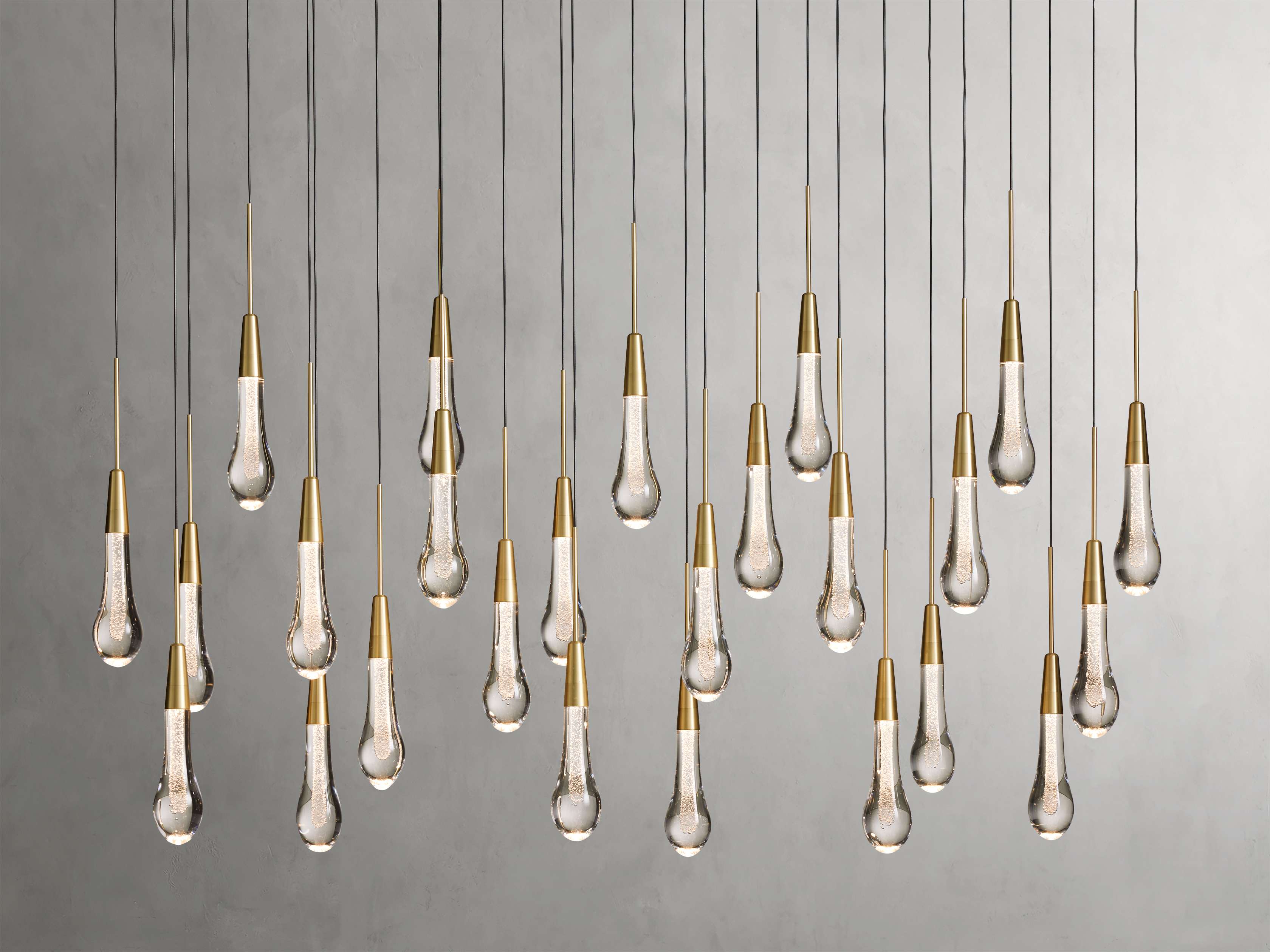 Lustre linéaire à LED, dimmable, réglable, en verre, suspension, 6 dimensions, laiton, bronze, nickel, pour salle à manger et salon | Sansoti