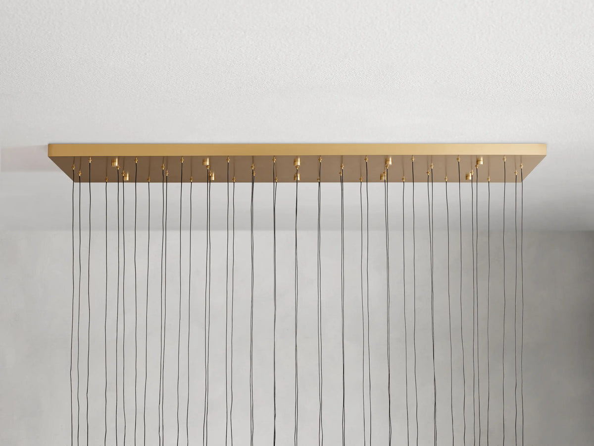 Lustre linéaire à LED, dimmable, réglable, en verre, suspension, 6 dimensions, laiton, bronze, nickel, pour salle à manger et salon | Sansoti