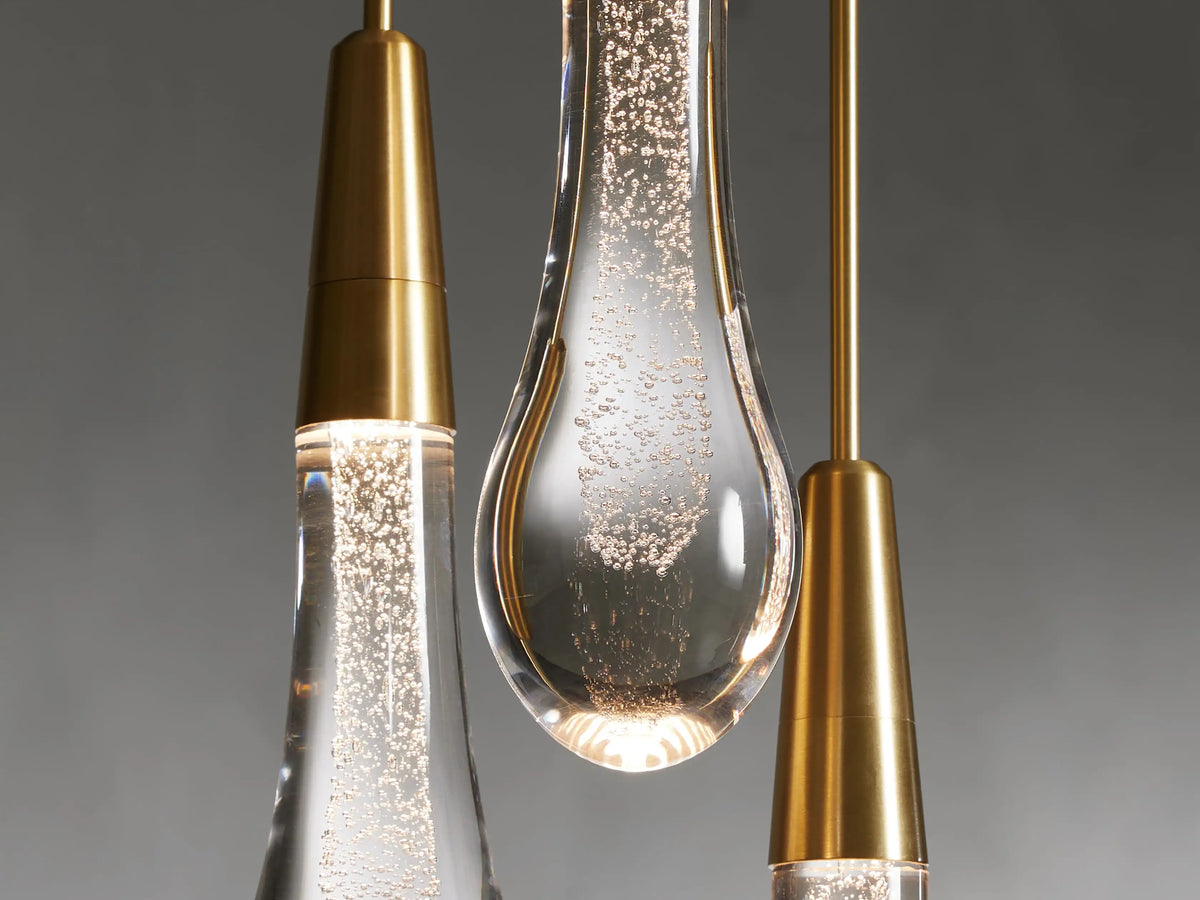 Lustre linéaire à LED, dimmable, réglable, en verre, suspension, 6 dimensions, laiton, bronze, nickel, pour salle à manger et salon | Sansoti