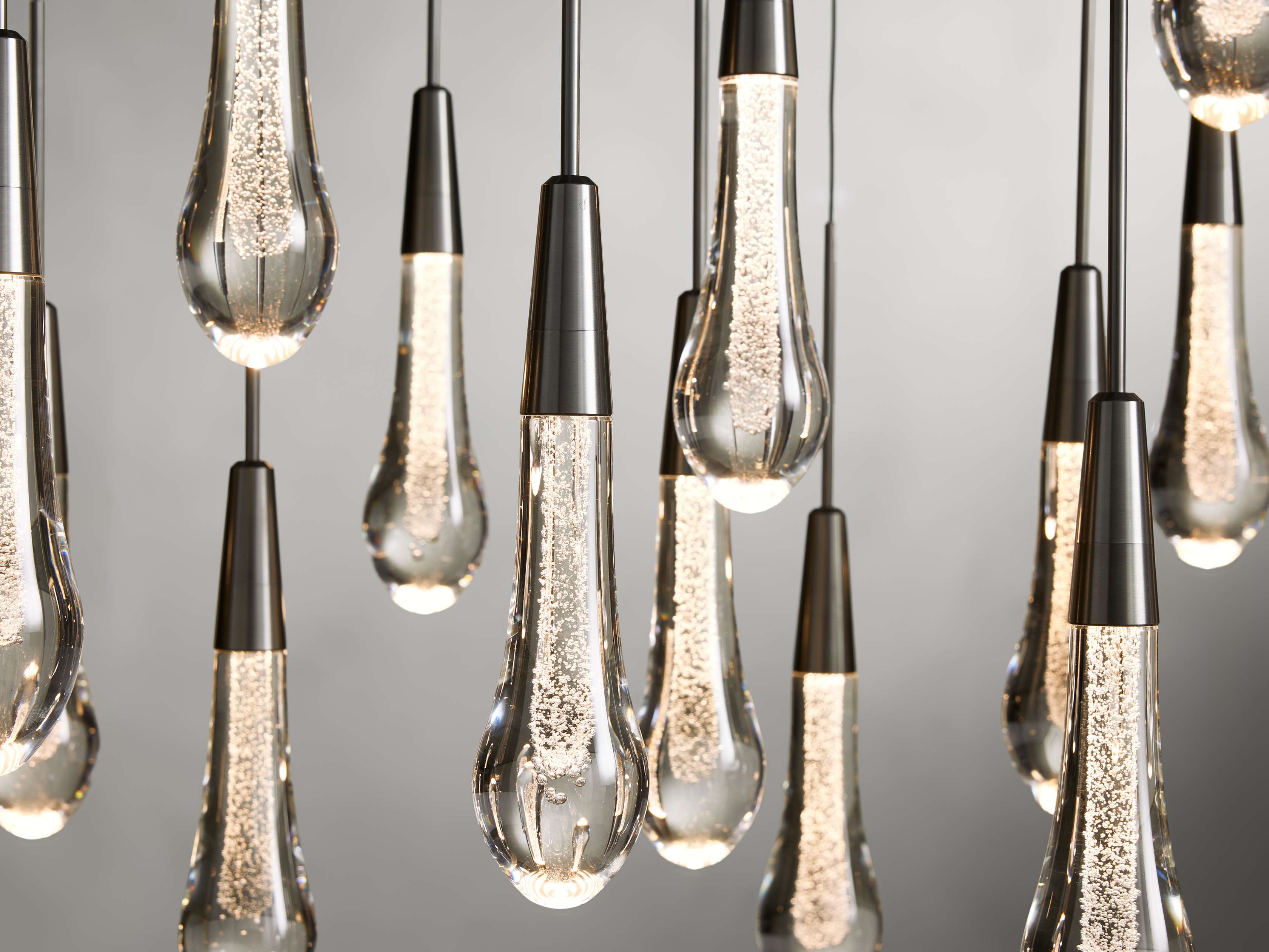 Lustre linéaire à LED, dimmable, réglable, en verre, suspension, 6 dimensions, laiton, bronze, nickel, pour salle à manger et salon | Sansoti