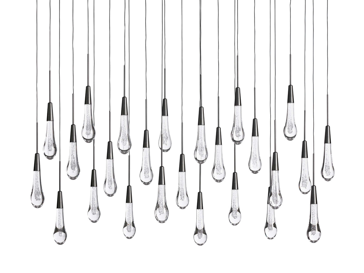 Lustre linéaire à LED, dimmable, réglable, en verre, suspension, 6 dimensions, laiton, bronze, nickel, pour salle à manger et salon | Sansoti