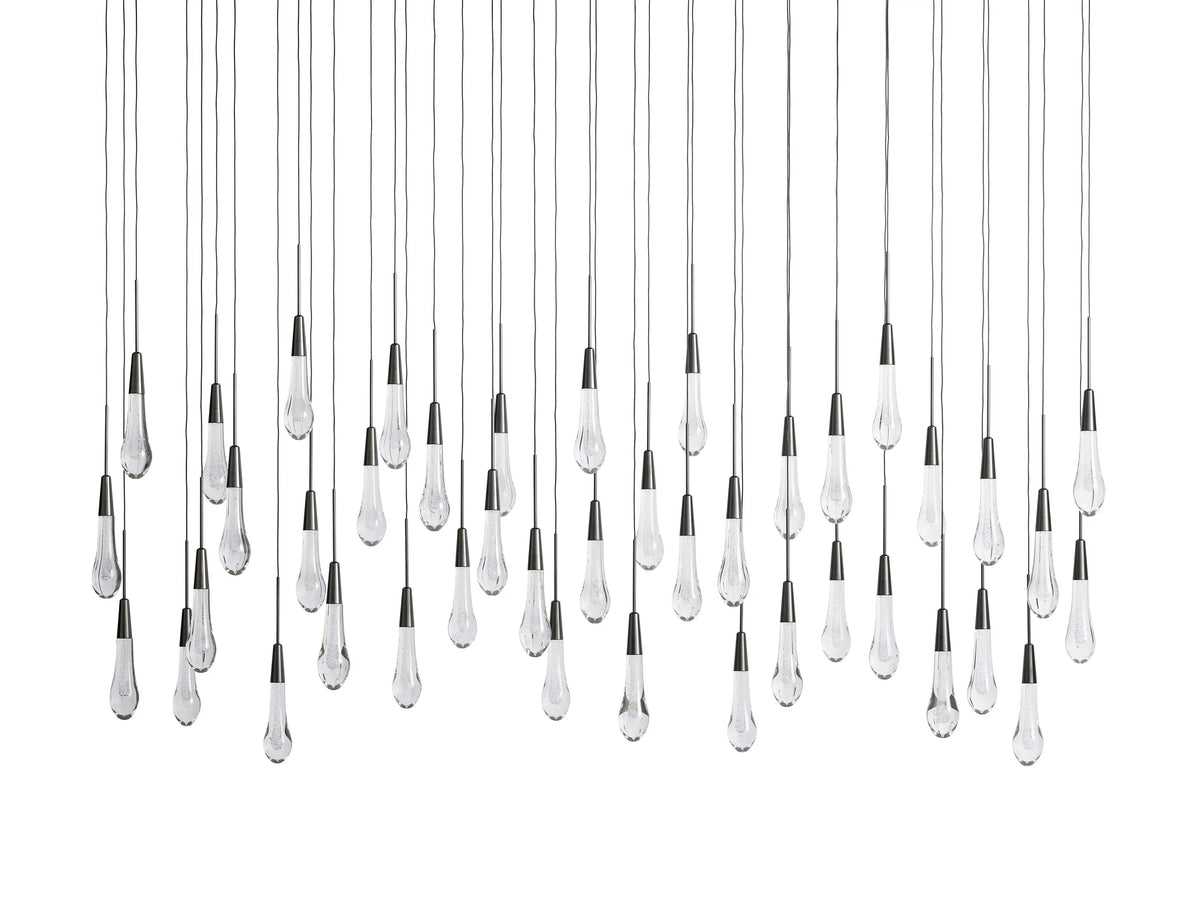 Lustre linéaire à LED, dimmable, réglable, en verre, suspension, 6 dimensions, laiton, bronze, nickel, pour salle à manger et salon | Sansoti