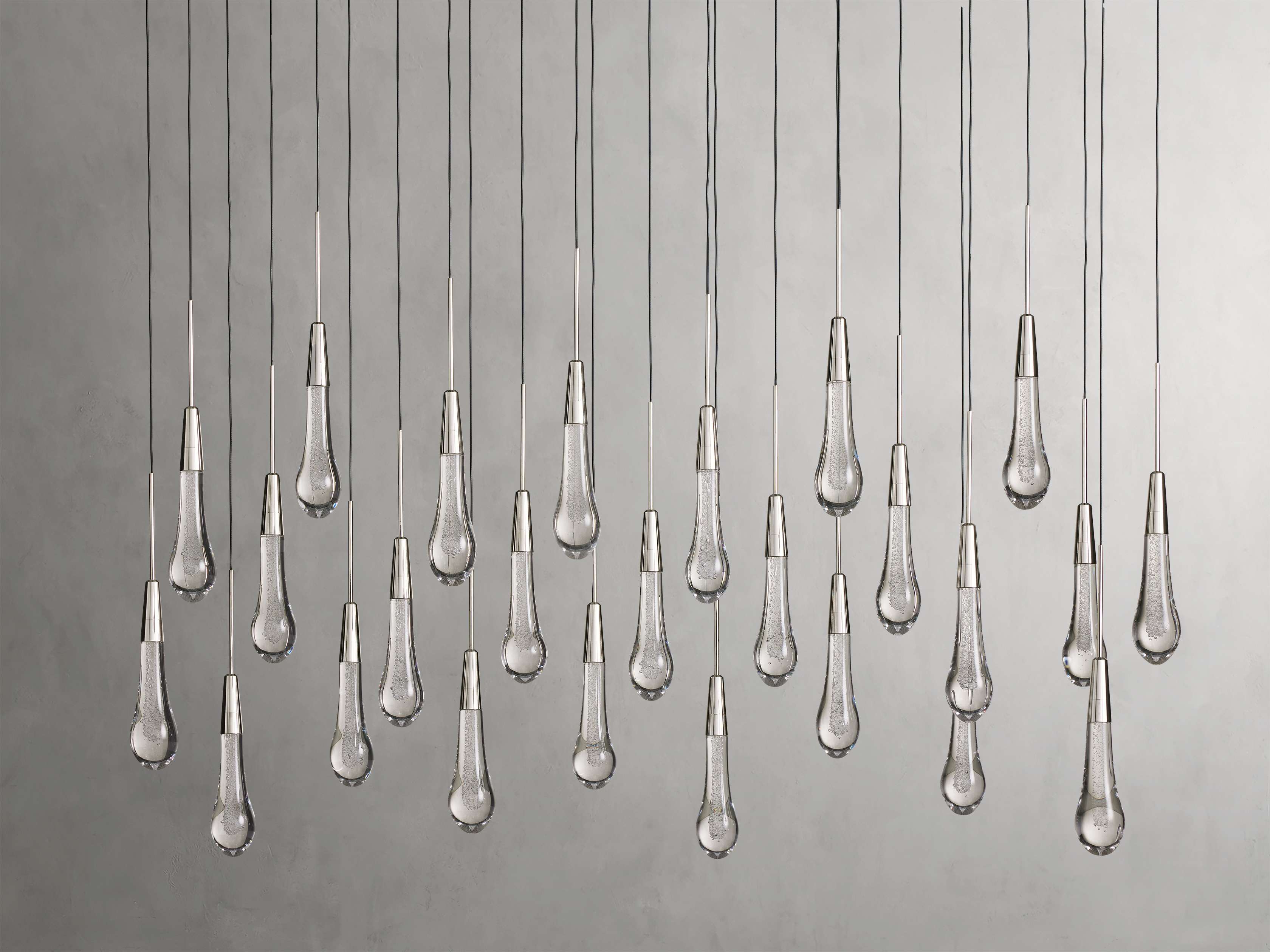 Lustre linéaire à LED, dimmable, réglable, en verre, suspension, 6 dimensions, laiton, bronze, nickel, pour salle à manger et salon | Sansoti