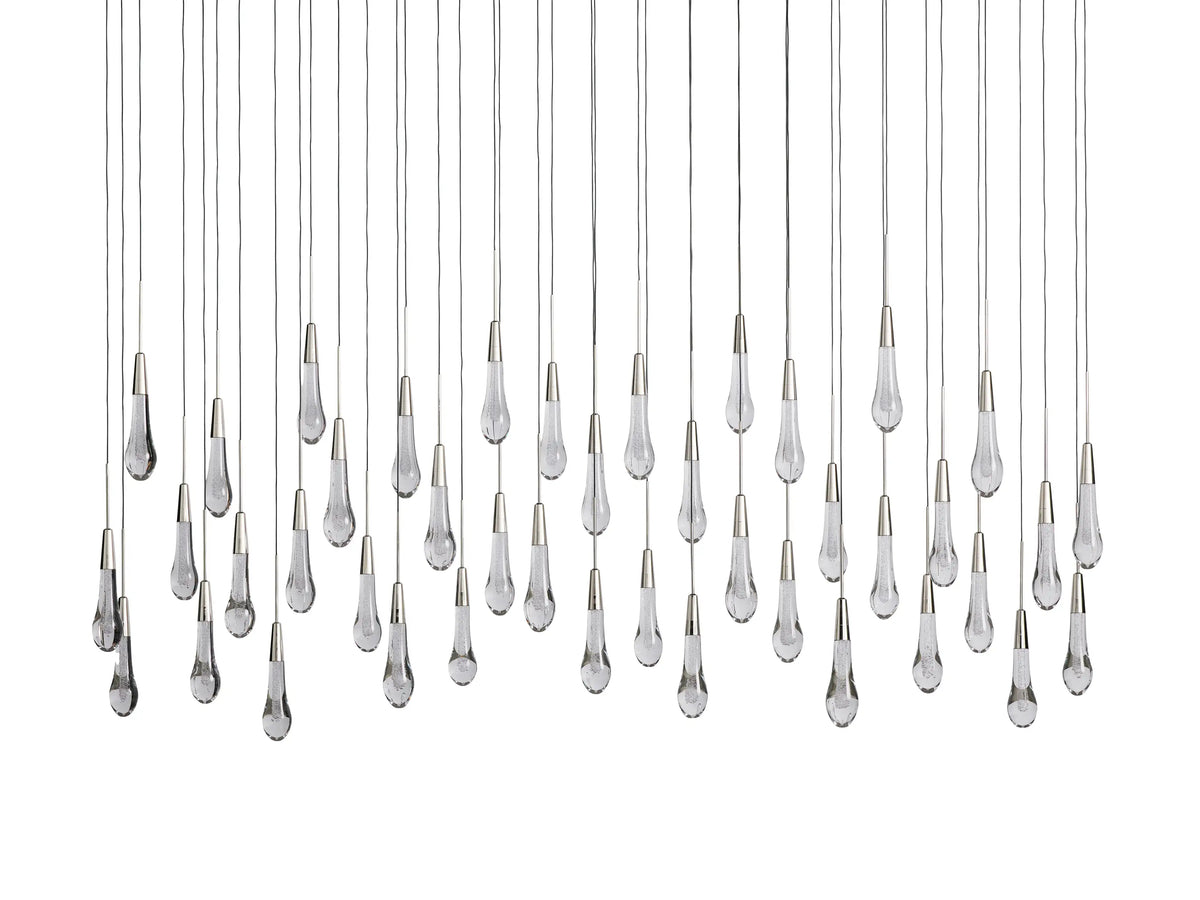 Lustre linéaire à LED, dimmable, réglable, en verre, suspension, 6 dimensions, laiton, bronze, nickel, pour salle à manger et salon | Sansoti