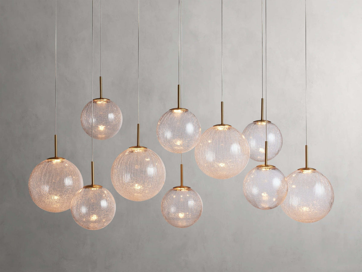 Moderne Lineaire Kroonluchter met Glazen Bollen LED-verlichting voor Eetkamer Woonkamer Eettafel Hangverlichting | Sansoti