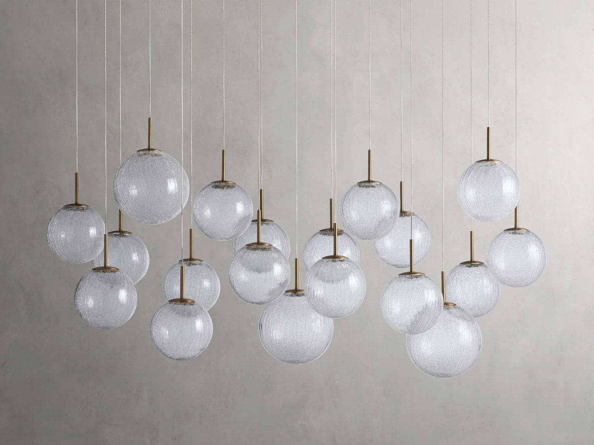 Moderne Lineaire Kroonluchter met Glazen Bollen LED-verlichting voor Eetkamer Woonkamer Eettafel Hangverlichting | Sansoti