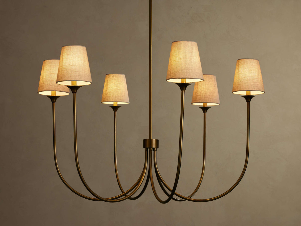 Runder Kronleuchter aus Metall mit Schirmen 42–68 cm Messing Bronze Klassisch Modern Hängeleuchte für Esszimmer Wohnzimmer | Sansoti