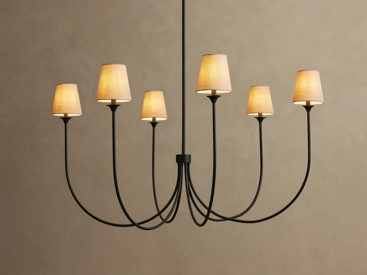 Runder Kronleuchter aus Metall mit Schirmen 42–68 cm Messing Bronze Klassisch Modern Hängeleuchte für Esszimmer Wohnzimmer | Sansoti