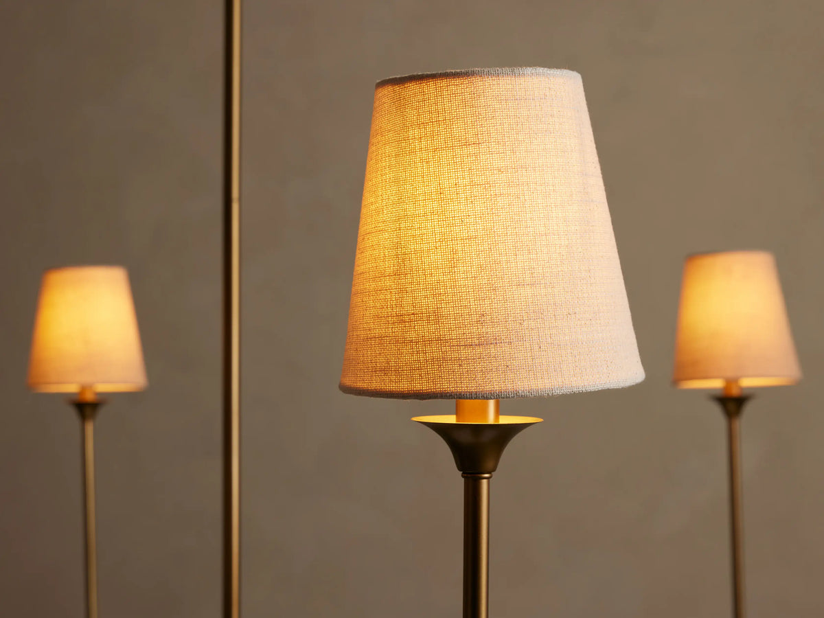 Runder Kronleuchter aus Metall mit Schirmen 42–68 cm Messing Bronze Klassisch Modern Hängeleuchte für Esszimmer Wohnzimmer | Sansoti
