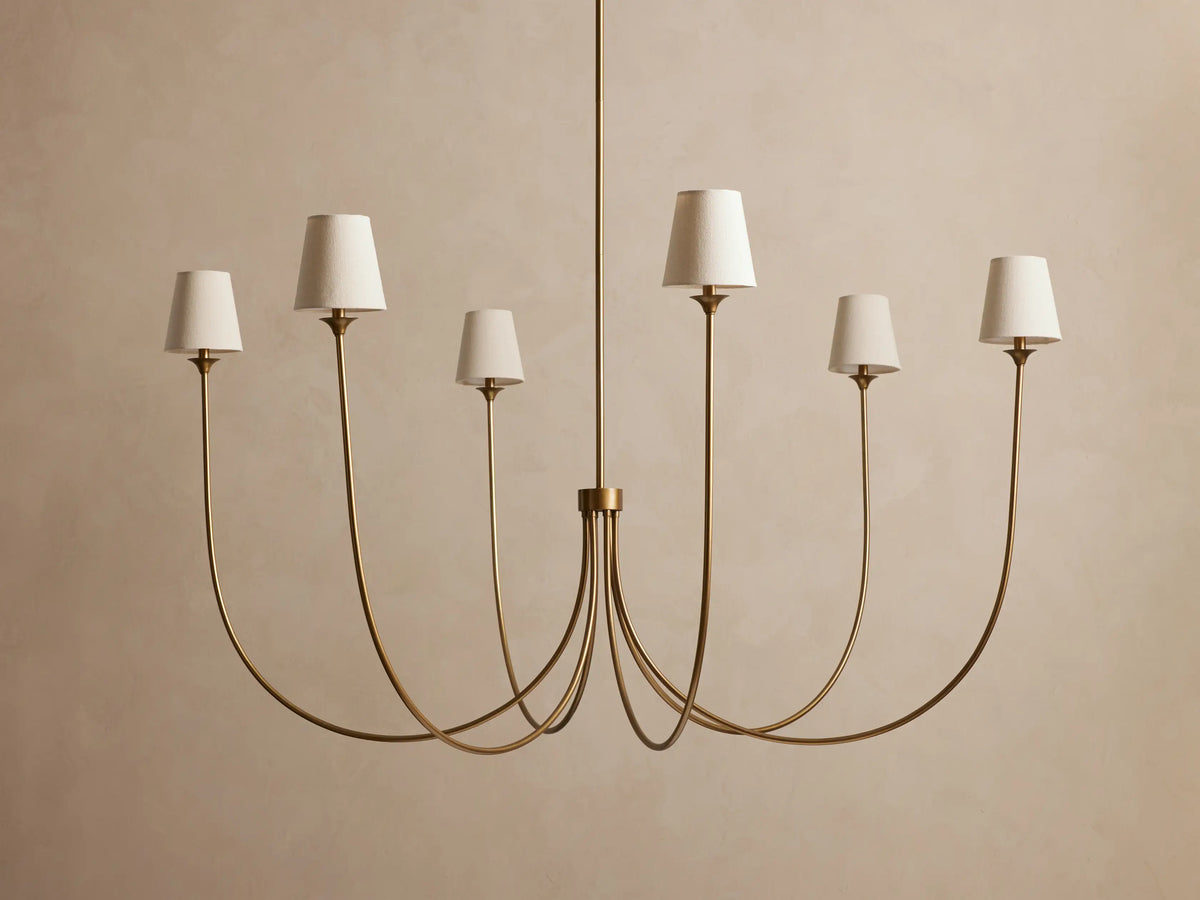 Runder Kronleuchter aus Metall mit Schirmen 42–68 cm Messing Bronze Klassisch Modern Hängeleuchte für Esszimmer Wohnzimmer | Sansoti