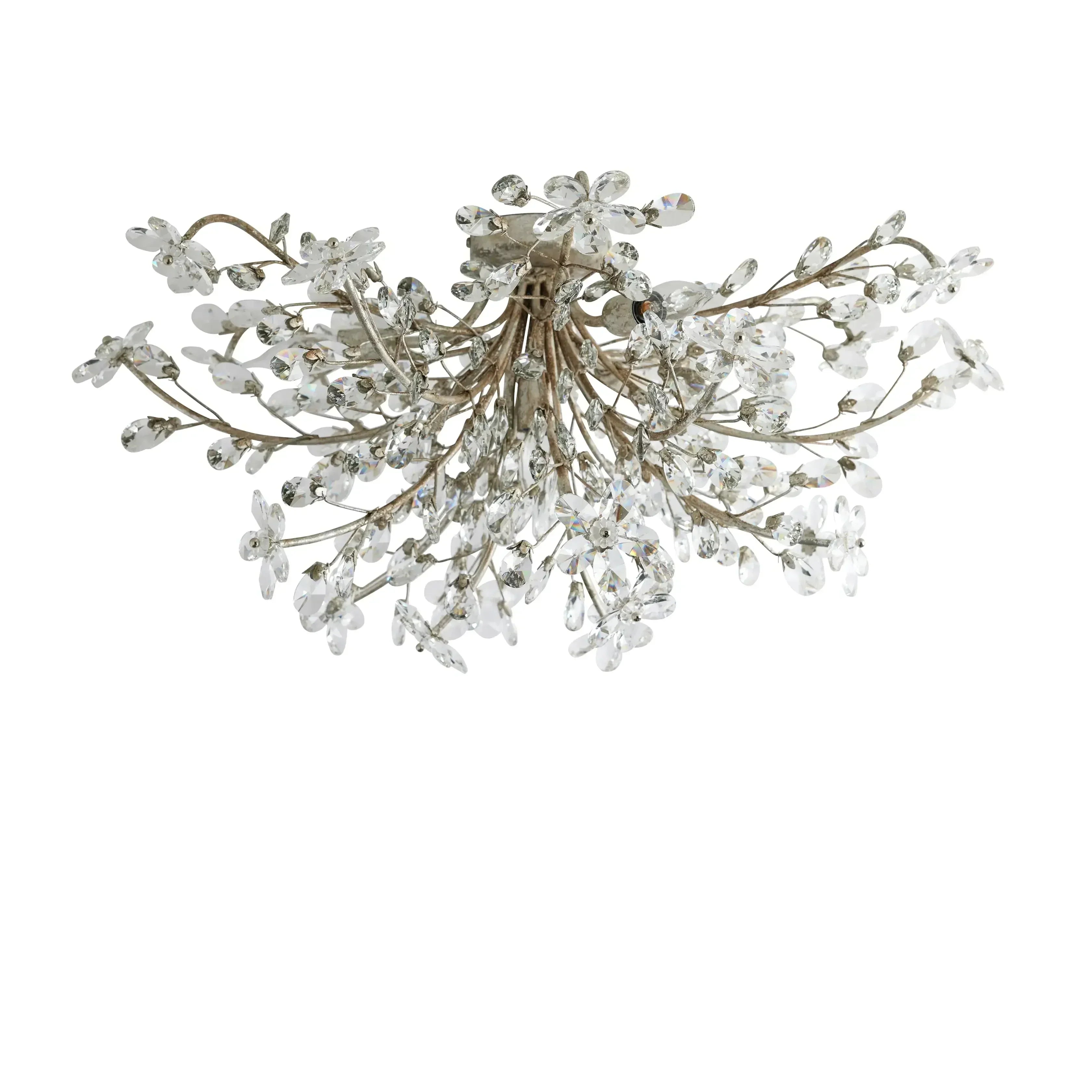 Crystal Ceiling Light Ø70cm Iron Hand-Finished Blossom Design Four Lights Elegant Venetian Living Room | Sansoti