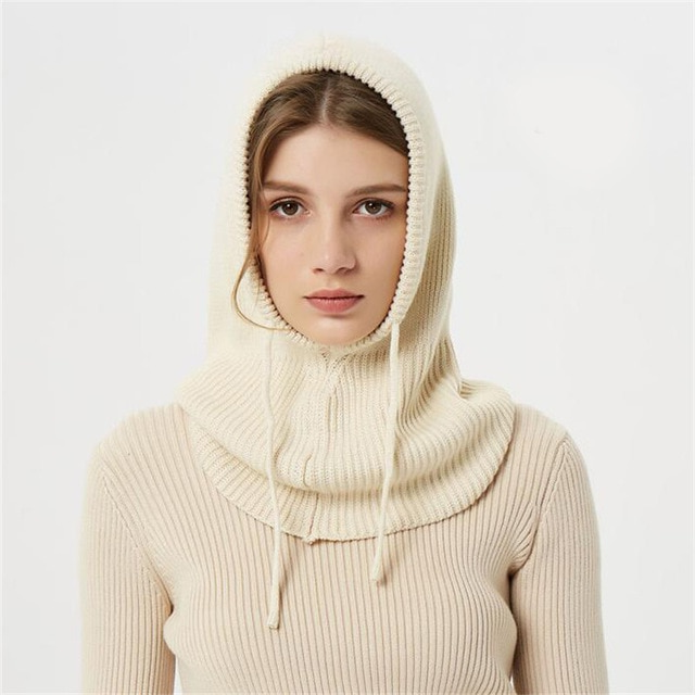 Gebreide Muts met Trekkoord – Winter Beanie met Capuchon voor Koude Dagen | Sansoti