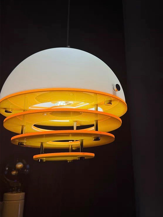Stijlvolle Hanglamp Bauhaus Design Oranje-Wit Sfeerverlichting voor Moderne Interieurs | Sansoti