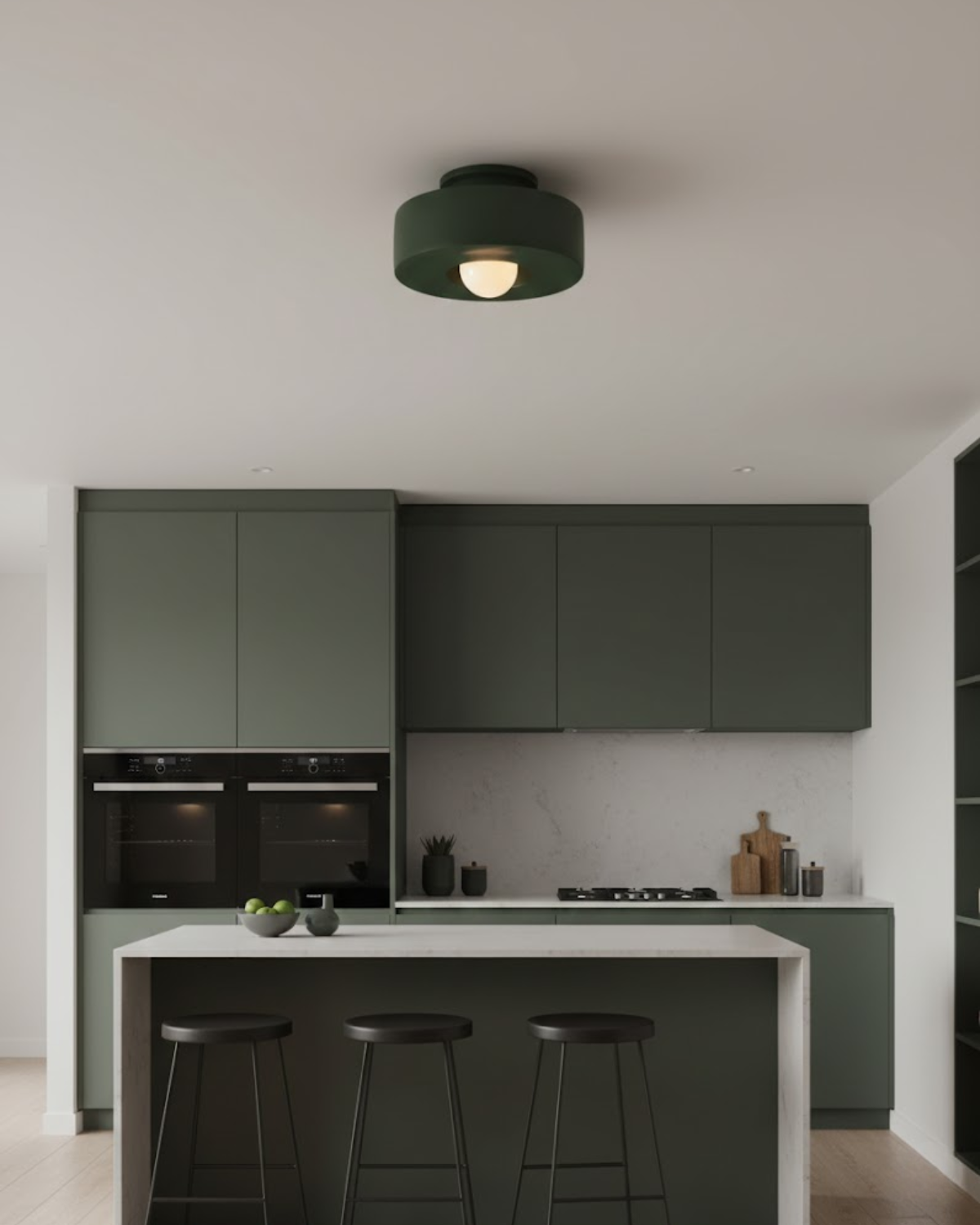 Moderne runde Deckenleuchte aus Resin mit integrierter LED – minimalistische Flush-Mount-Designlampe 30 cm | Restfield