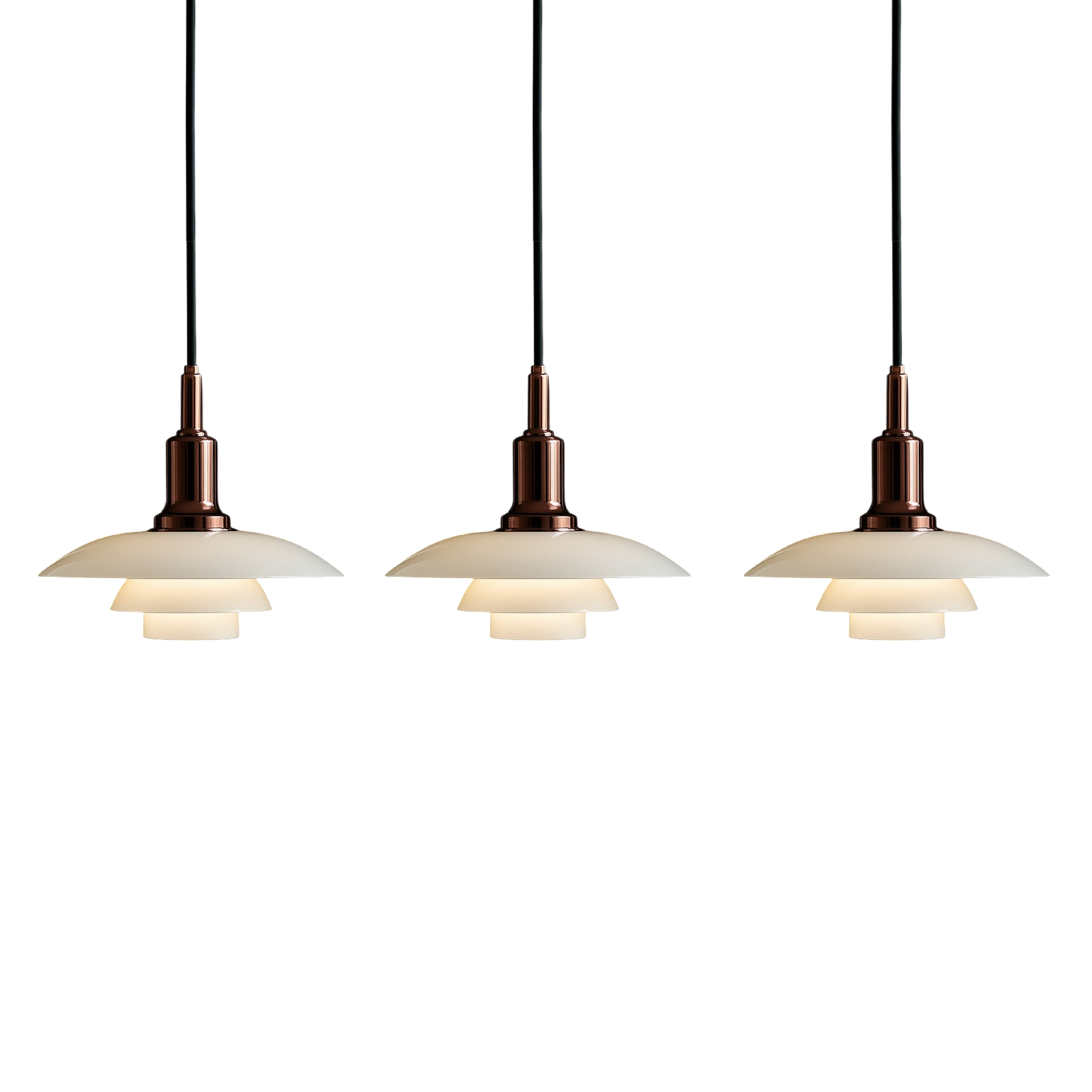 Deense design hanglamp 2/3 koppen glas metaal goud eetkamer keuken eiland Scandinavisch minimalistisch | Sansoti