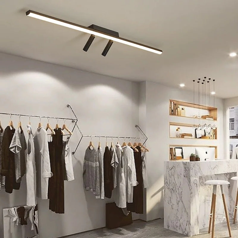 Deckenleuchte LED Linear Metall Silikon Schwarz Verstellbare Spots 80 100cm Schlafzimmer | Restfield