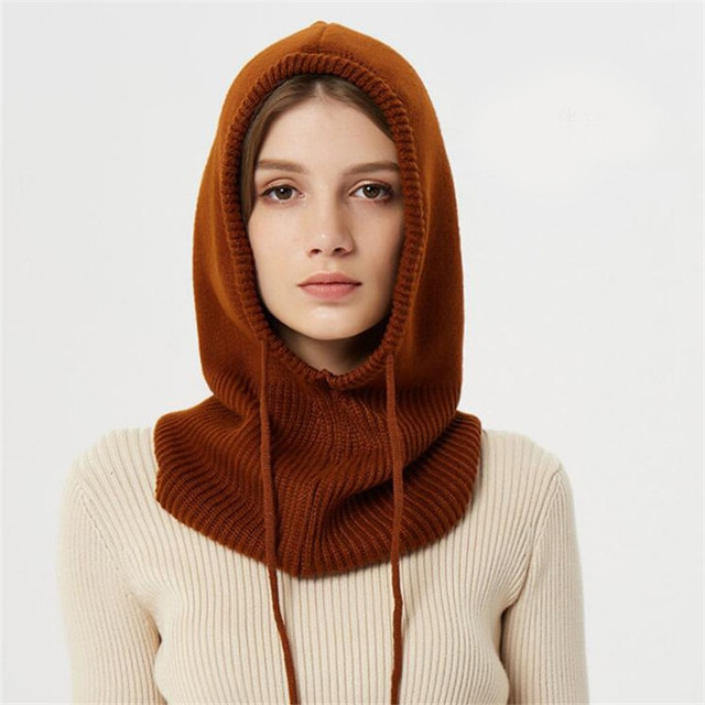 Gebreide Muts met Trekkoord – Winter Beanie met Capuchon voor Koude Dagen | Sansoti