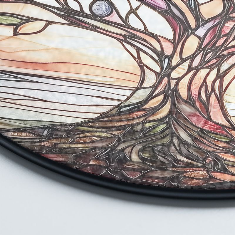 Handgemaakte Glas-in-Lood Levensboom Zonnevanger 15cm – Decoratieve Raamhanger met Symboliek | Sansoti