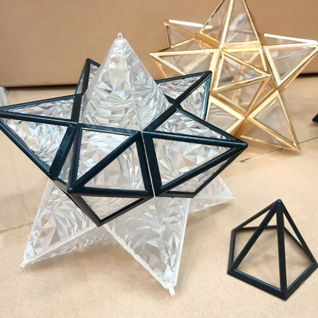 Pinlo Sternförmige Deckenleuchte E27 Gold Flur Schlafzimmer Beleuchtung geometrisches Design Deckenleuchte modern klassisch kompakt 20 cm | Restfield