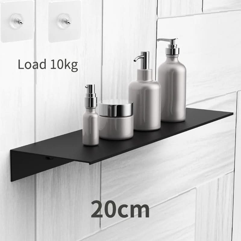 Étagère murale flottante sans perçage 30-50 cm, système de rangement pour salle de bains et cuisine, fixation adhésive, design minimaliste | Sansoti