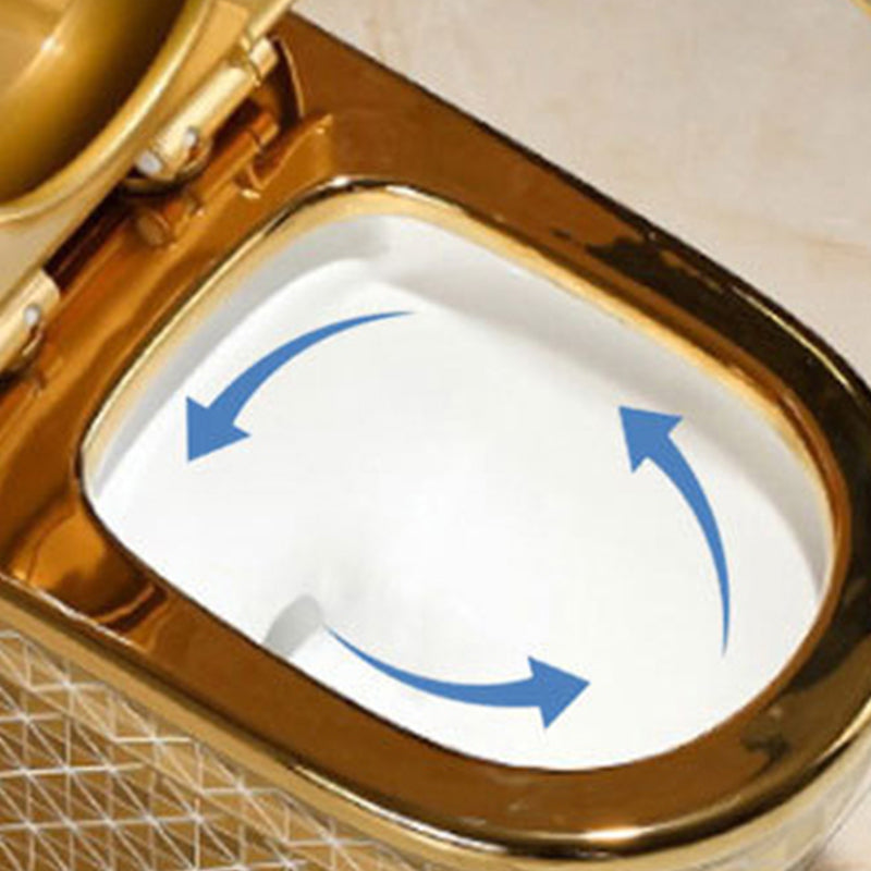 Eendelig Staand Toilet Goudkleurig Keramisch Closet voor Moderne Badkamers | Sansoti