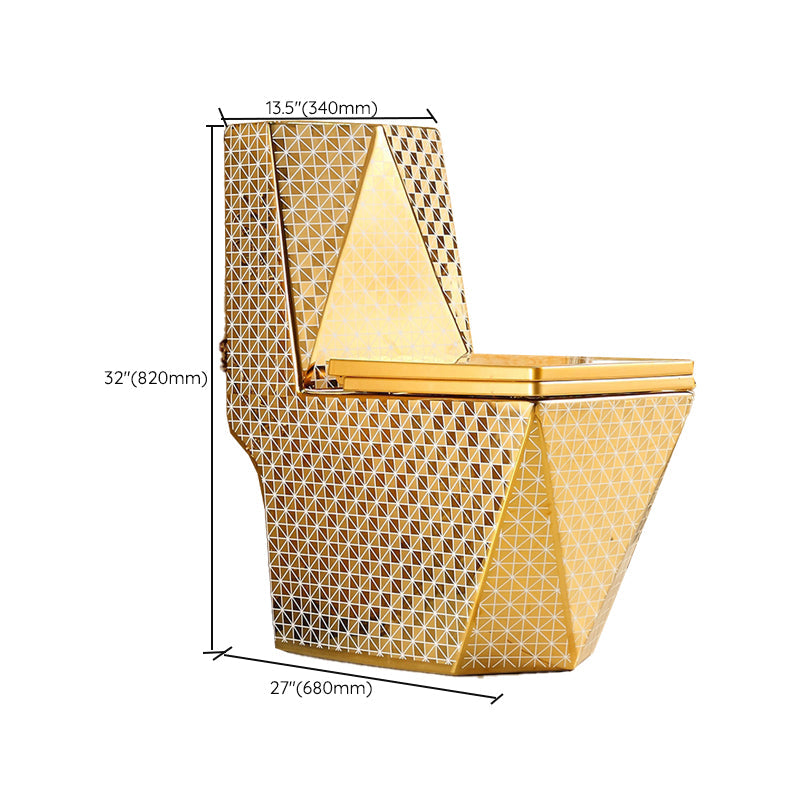 Eendelig Staand Toilet Goudkleurig Keramisch Closet voor Moderne Badkamers | Sansoti