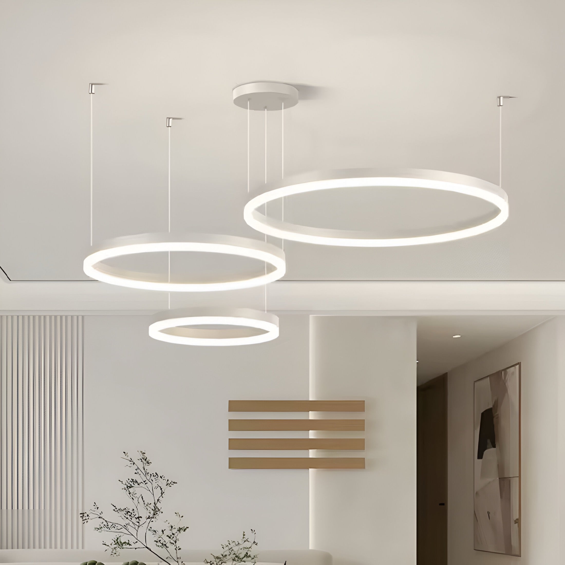 Moderne LED-Ring-Hängelampe mit mehreren Lichtkreisen und dimmbarer Beleuchtung | Restfield