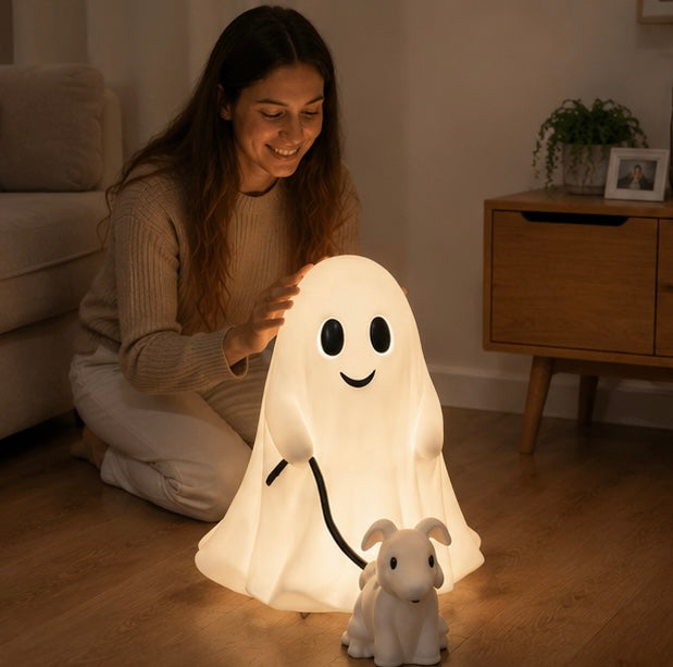 Spooky Dog Statue Halloween Decoration Walking Dog Figure White Resin Table Ornament for Home Décor | Sansoti