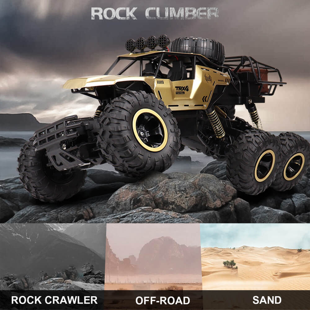 RC Monster Truck 6-Rad Offroad mit 2,4 GHz Fernsteuerung – Geschwindigkeit bis 52 km/h – inklusive 2 Akkus für Kinder und RC-Fans | Sansoti